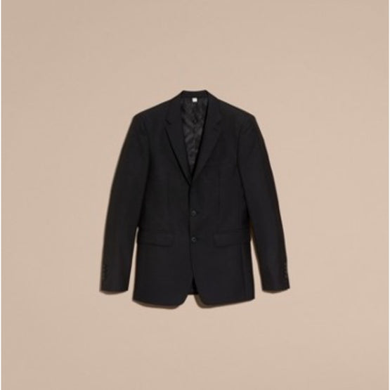 슬림핏 울 수트 블랙