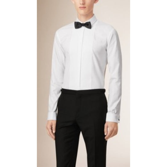 모던핏 빕 프런트 코튼 셔츠 화이트