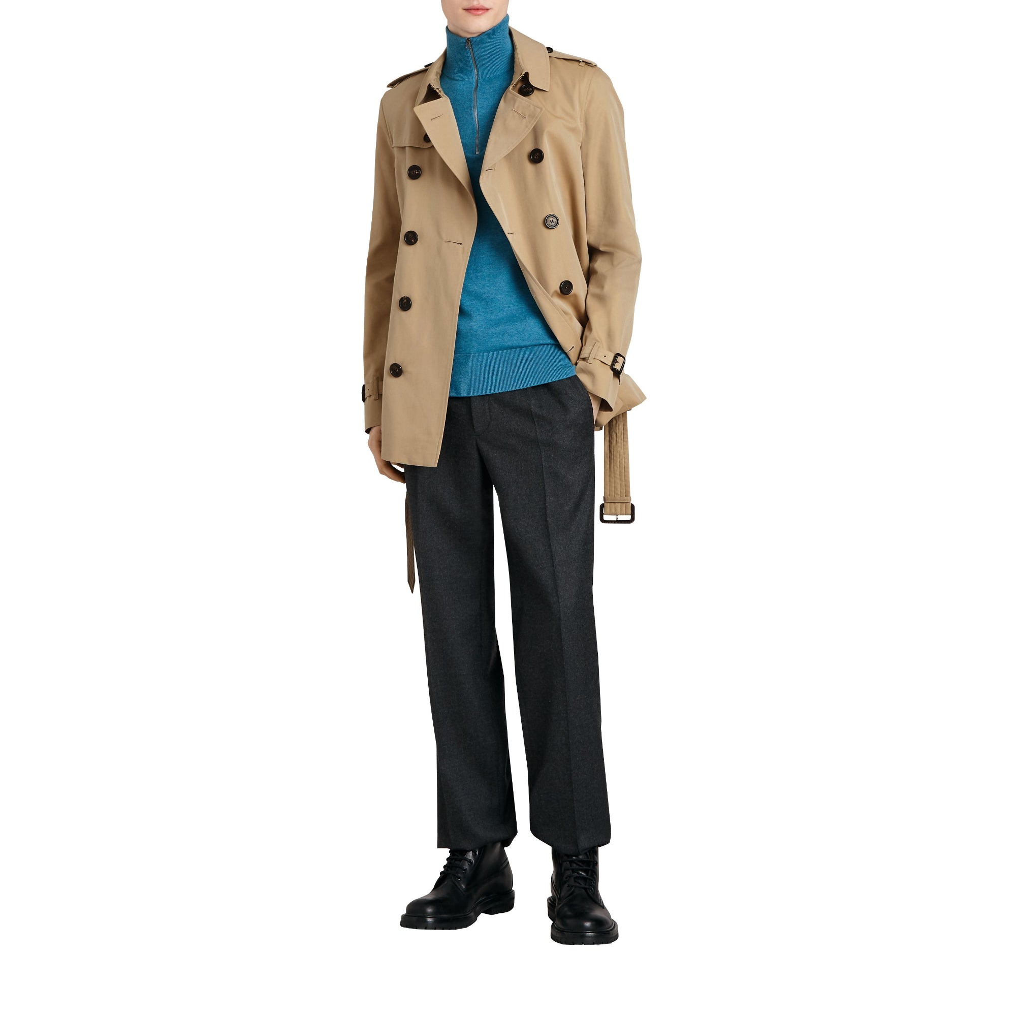 첼시 - 쇼트 트렌치코트 허니