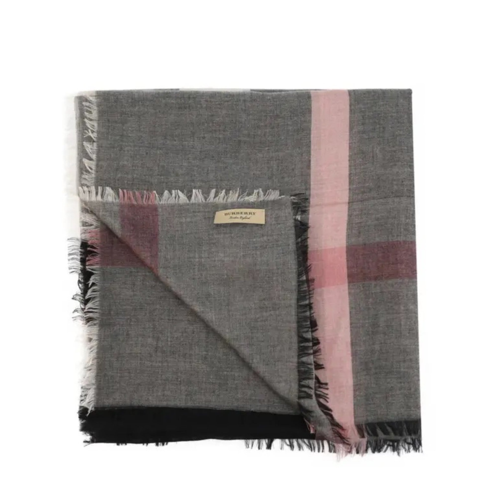 체크 모달 울 스카프 다크 트렌치