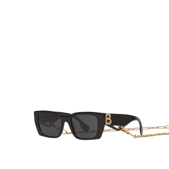 체인 B 모티프 렉탱귤러 프레임 선글라스 블랙
