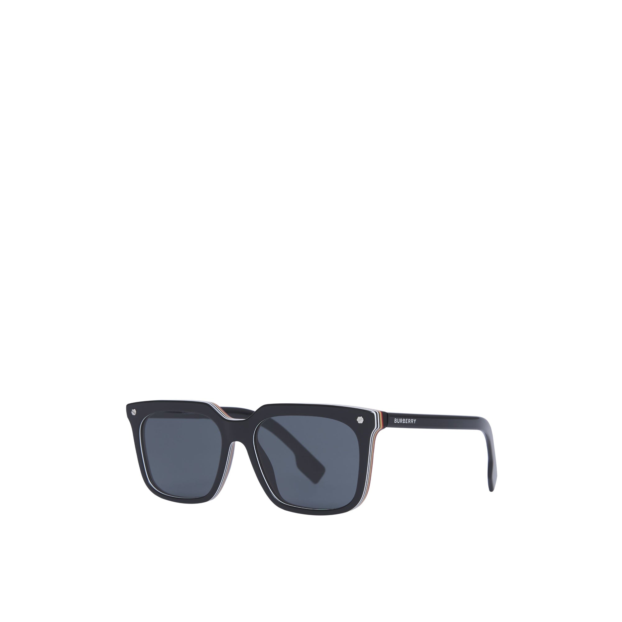 스트라이프 디테일 스퀘어 프레임 선글라스 블루