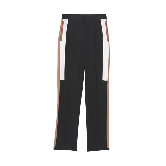 스트라이프 디테일 울 테일러드 팬츠 블랙