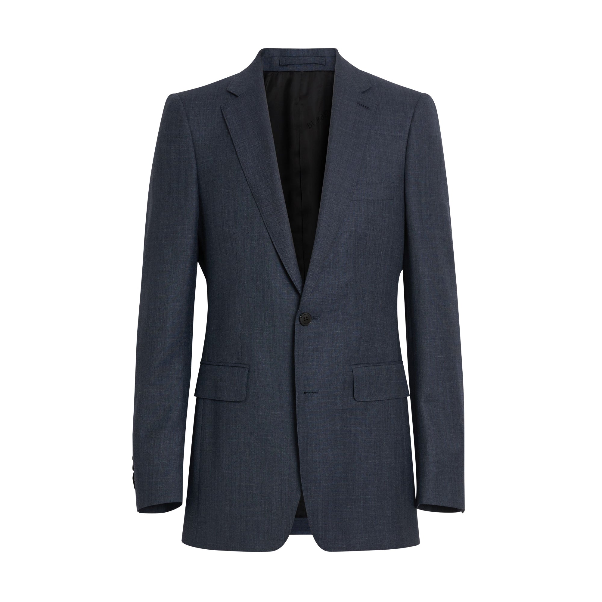 슬림핏 울 실크 리넨 수트 브라이트 네이비