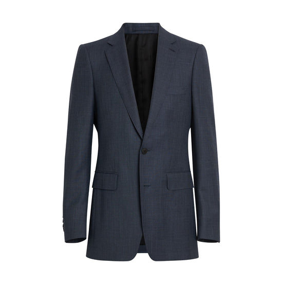 슬림핏 울 실크 리넨 수트 브라이트 네이비
