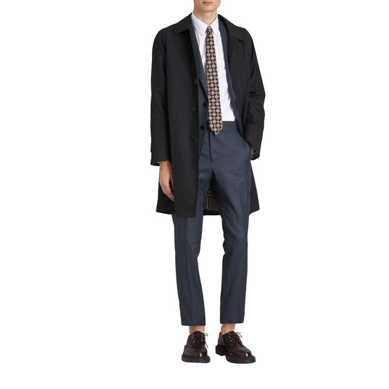 슬림핏 울 실크 리넨 수트 브라이트 네이비