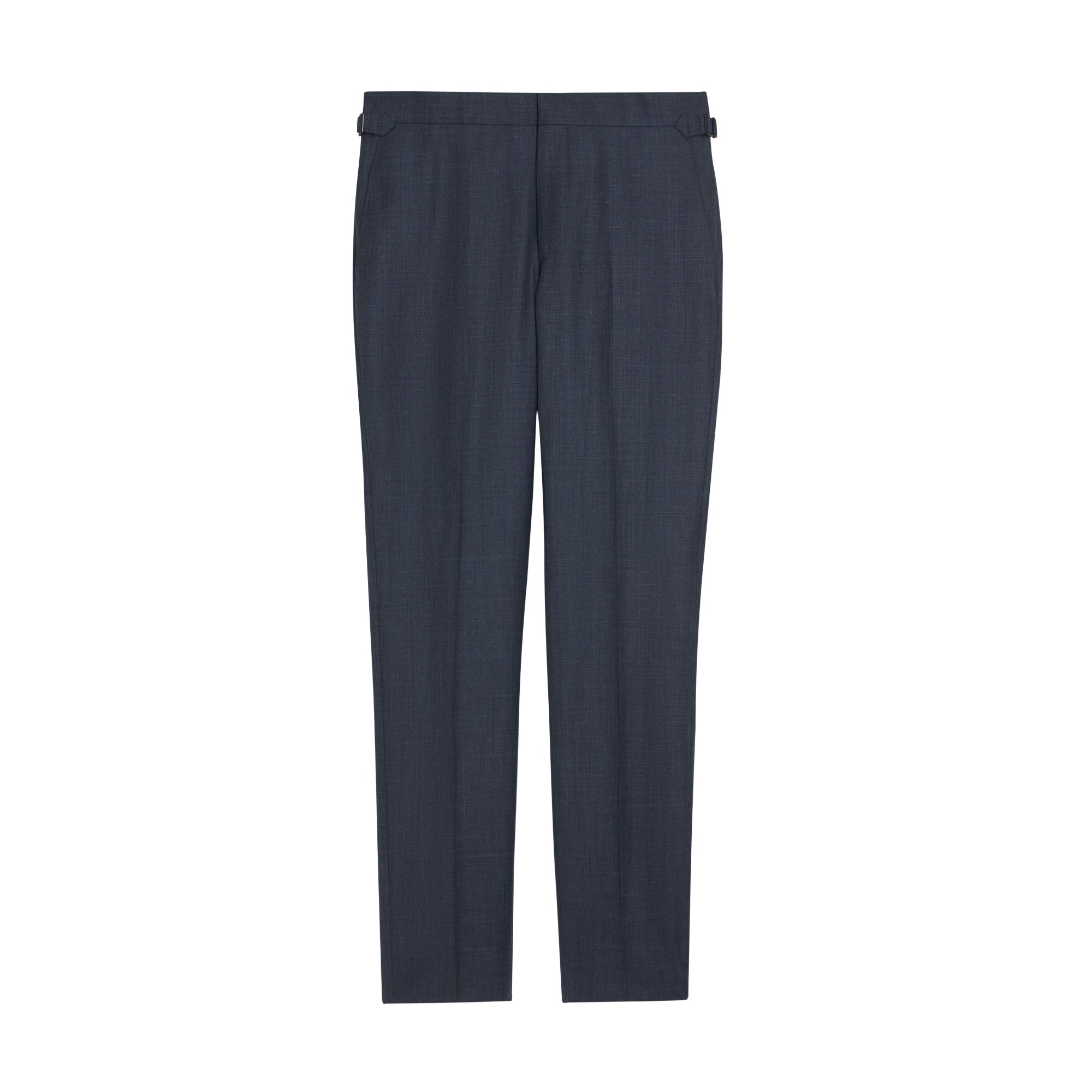 슬림핏 울 실크 리넨 수트 브라이트 네이비