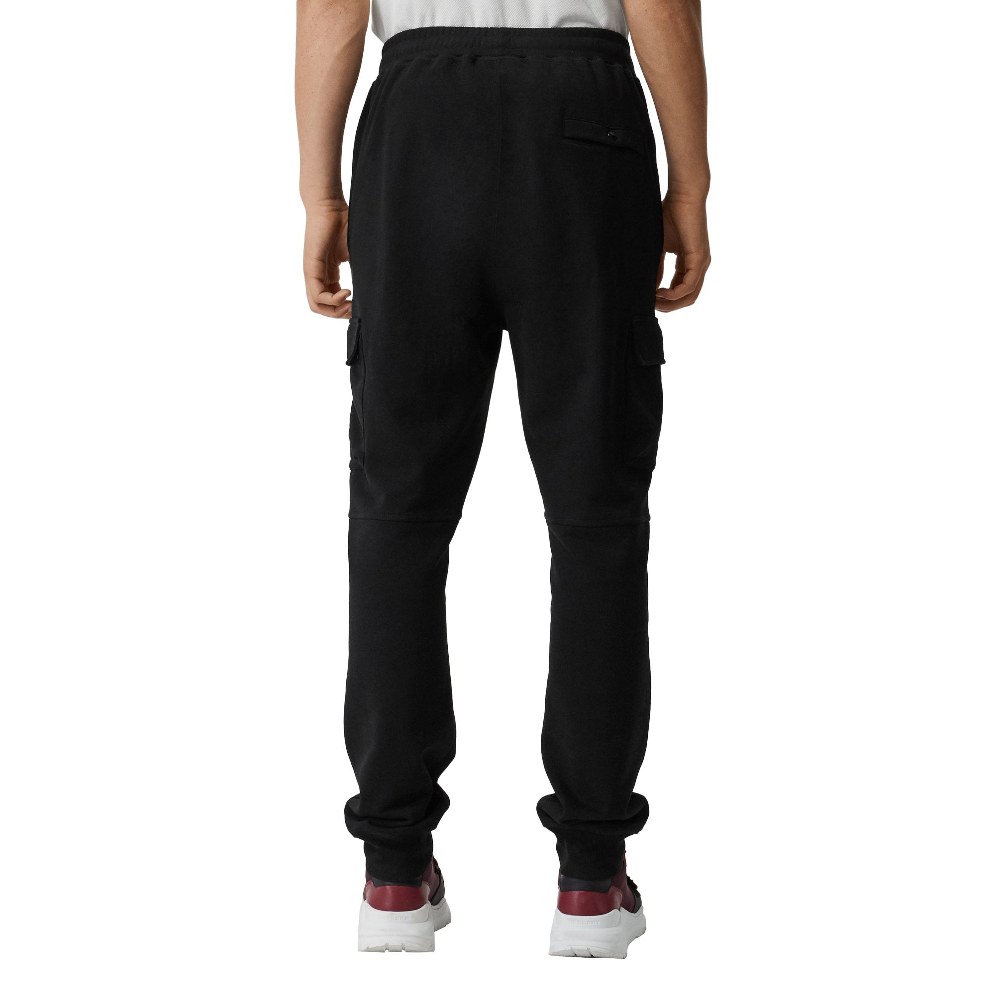 포켓 디테일 코튼 저지 트랙 팬츠 블랙