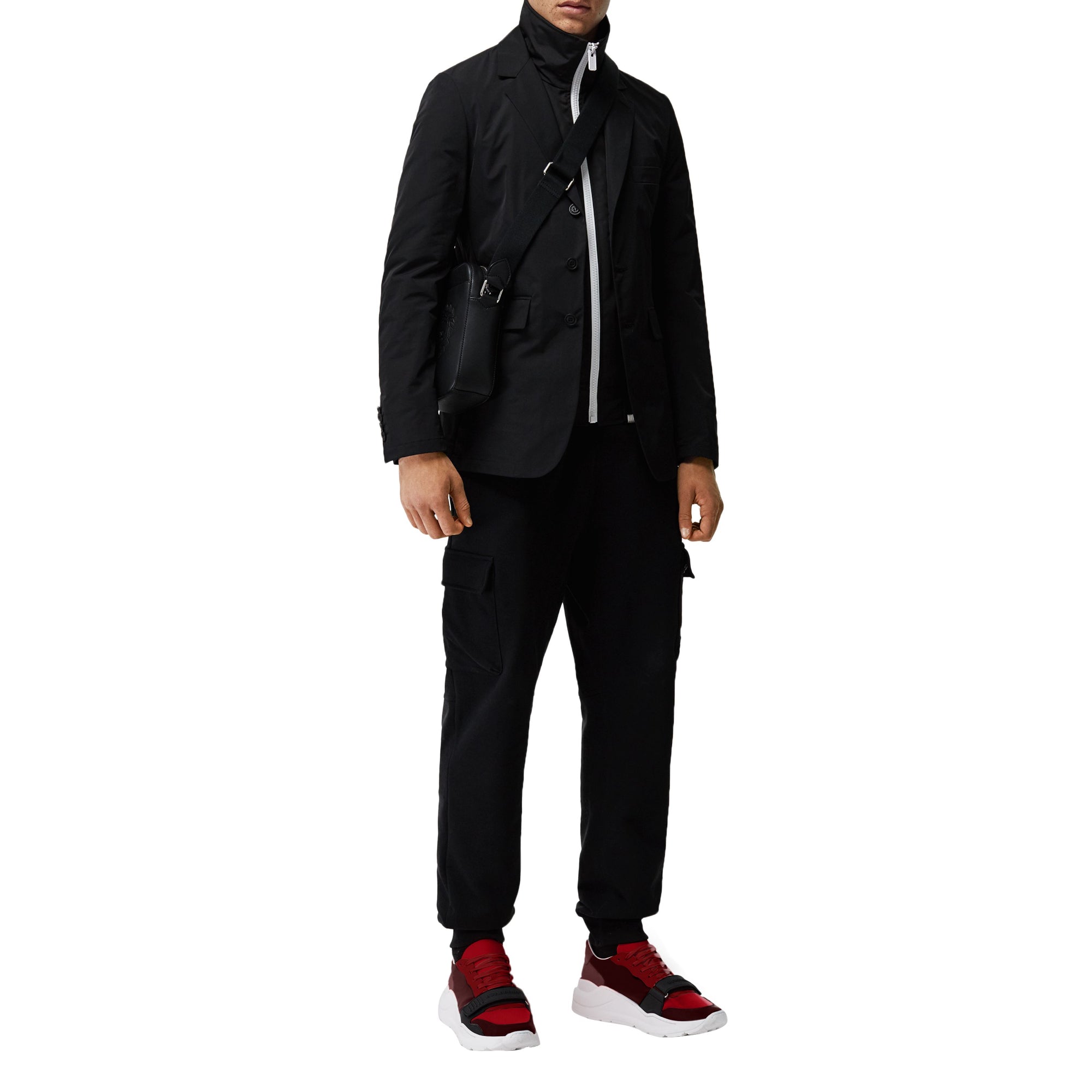 포켓 디테일 코튼 저지 트랙 팬츠 블랙
