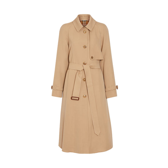 울 개버딘 트렌치코트 허니