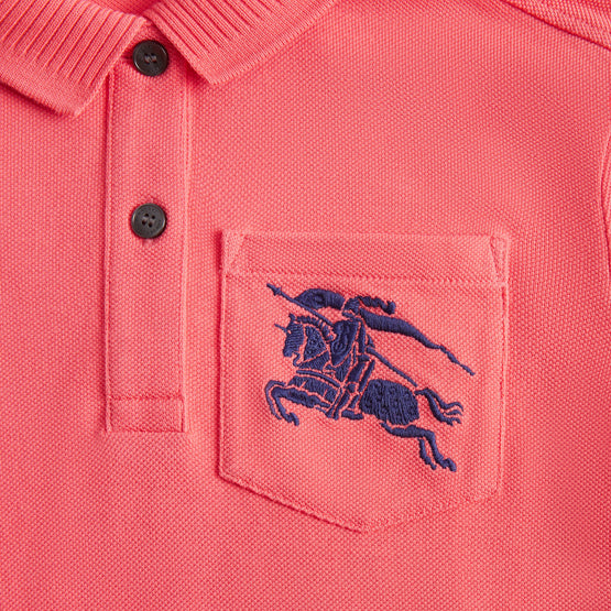 EKD 로고 코튼 폴로 드레스 브라이트 핑크