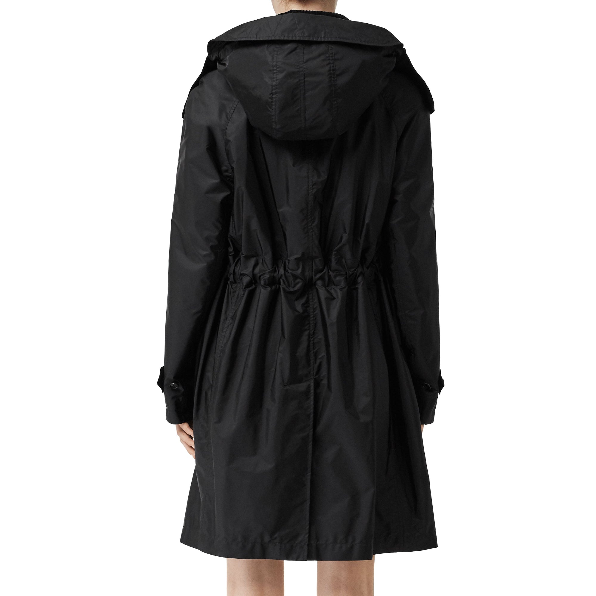 디태처블 후드 태피터 파카 블랙