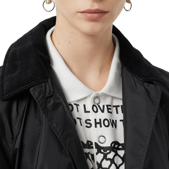 디태처블 후드 태피터 파카 블랙