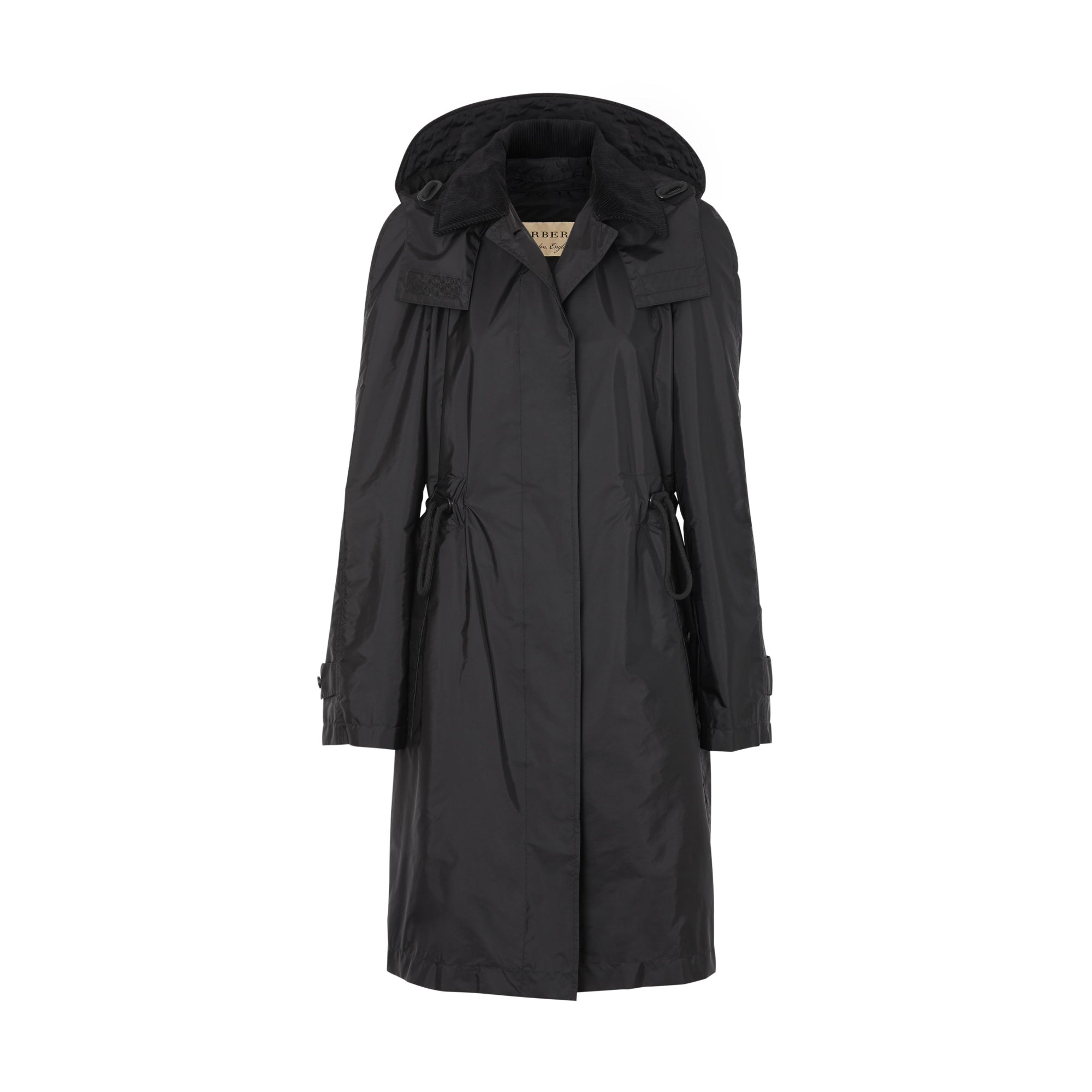 디태처블 후드 태피터 파카 블랙