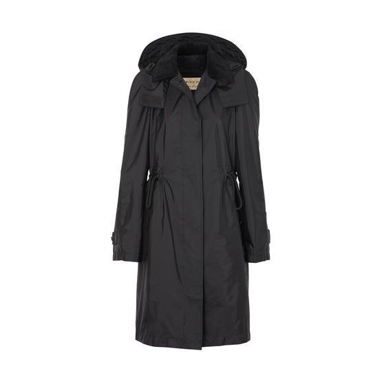 디태처블 후드 태피터 파카 블랙