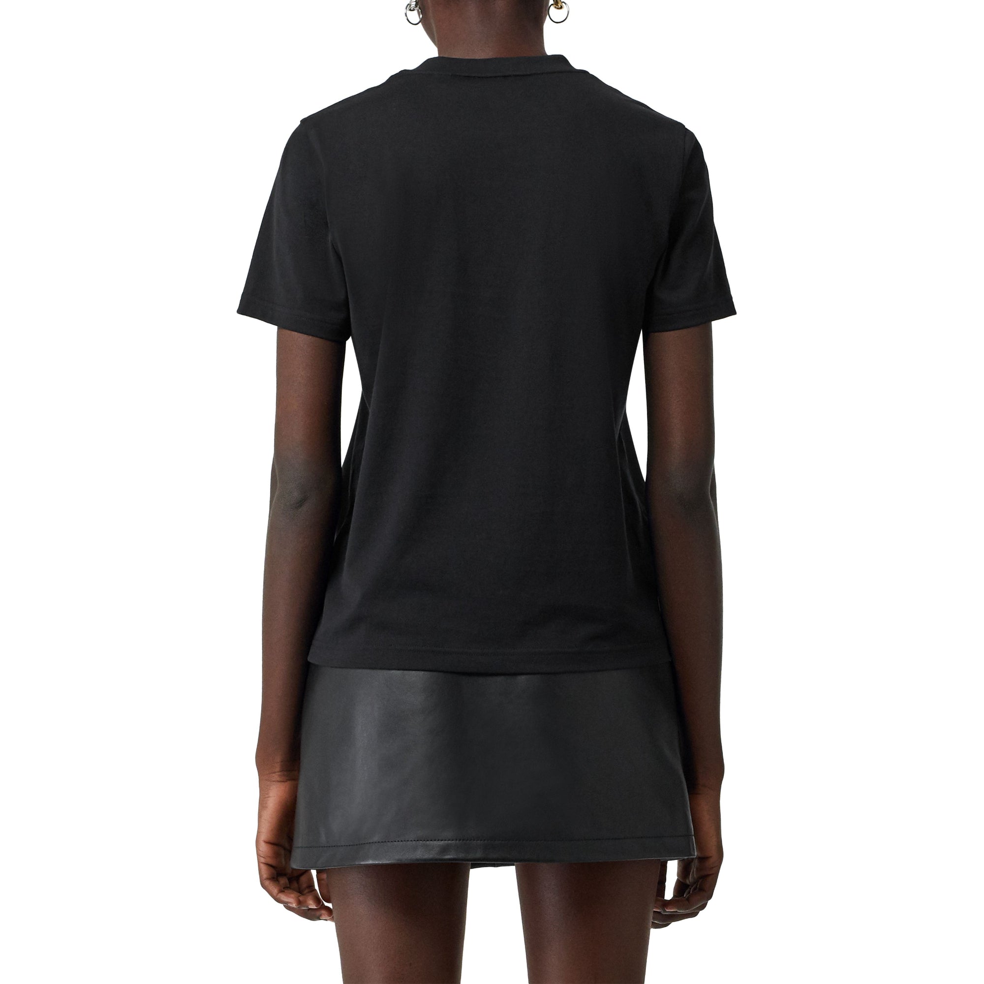 로고 프린트 코튼 티셔츠 블랙