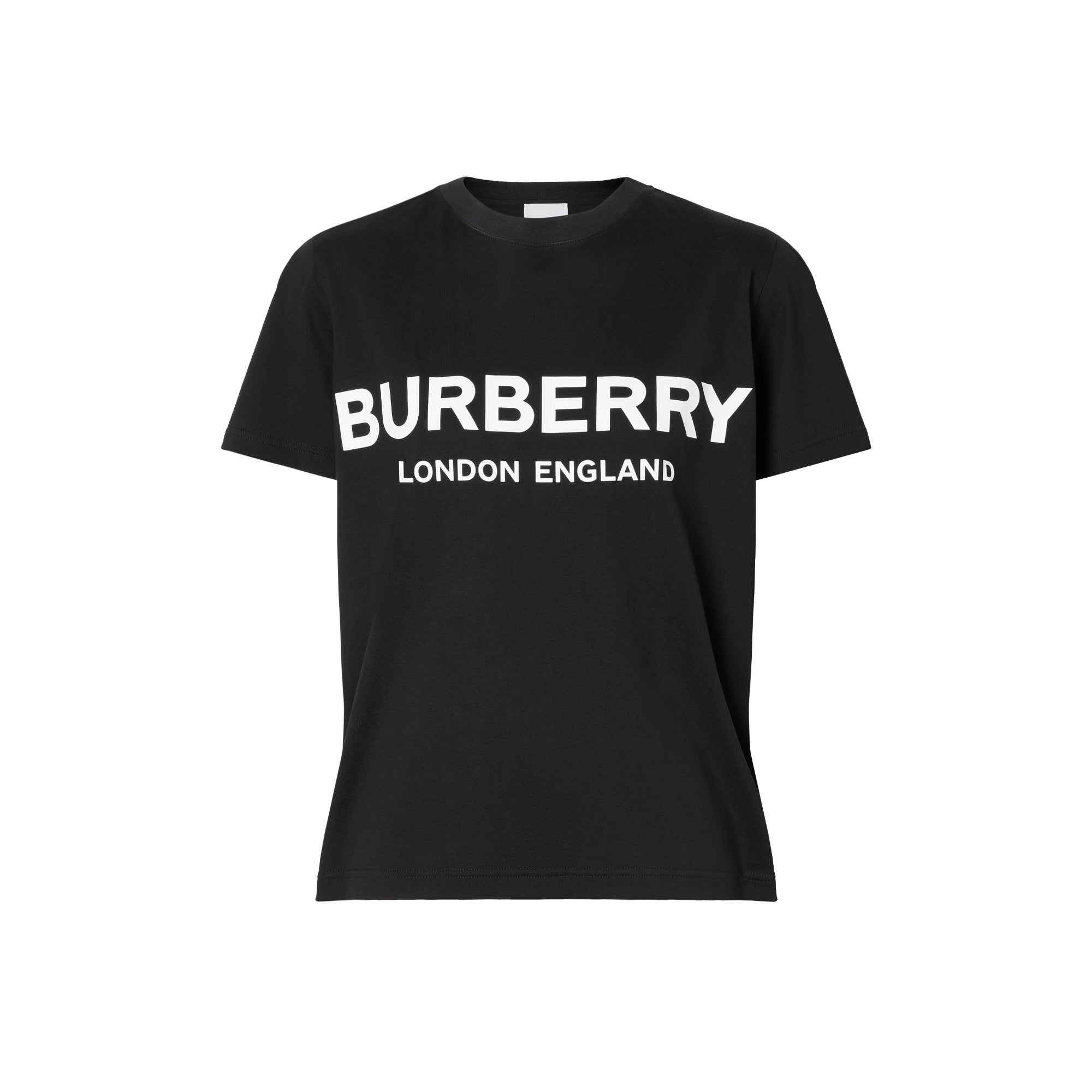 로고 프린트 코튼 티셔츠 블랙