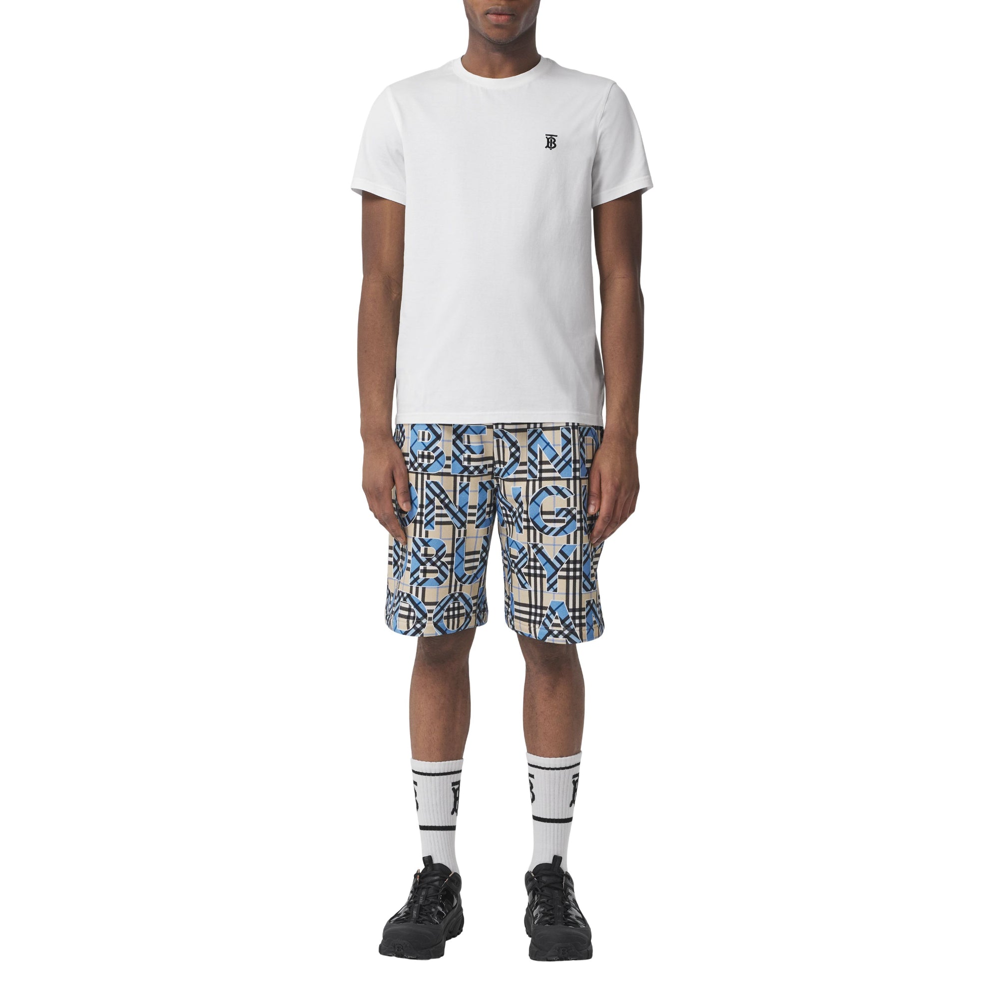 모노그램 모티프 코튼 티셔츠 화이트