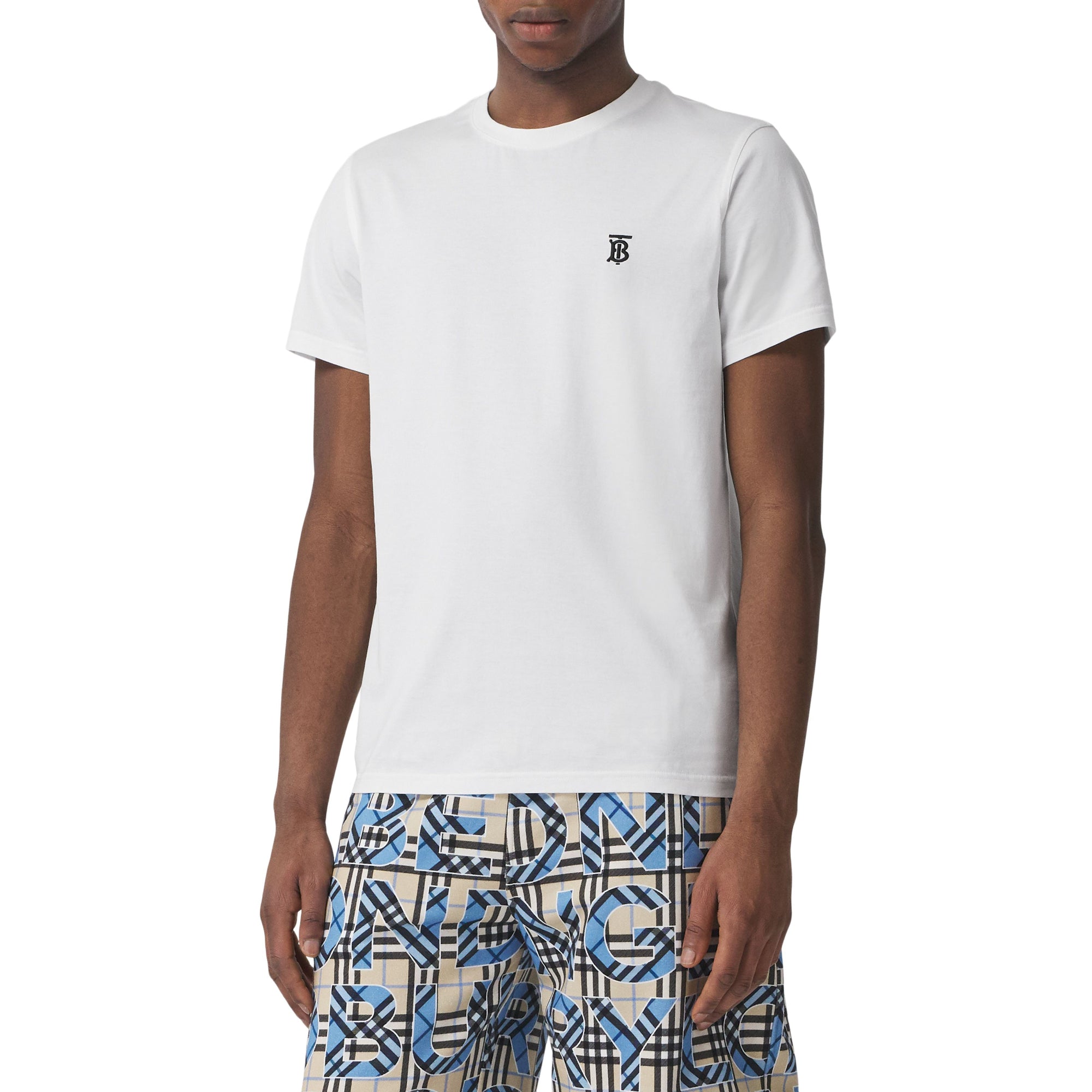 모노그램 모티프 코튼 티셔츠 화이트