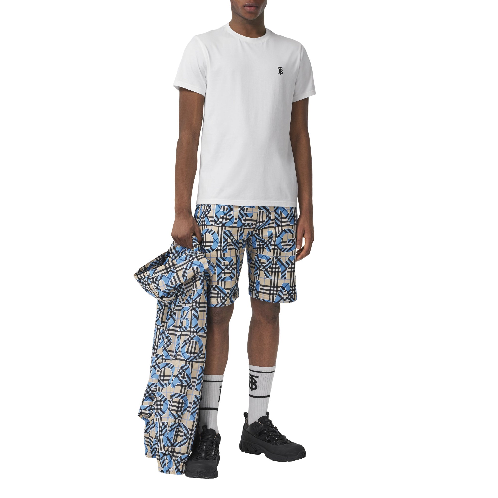 모노그램 모티프 코튼 티셔츠 화이트