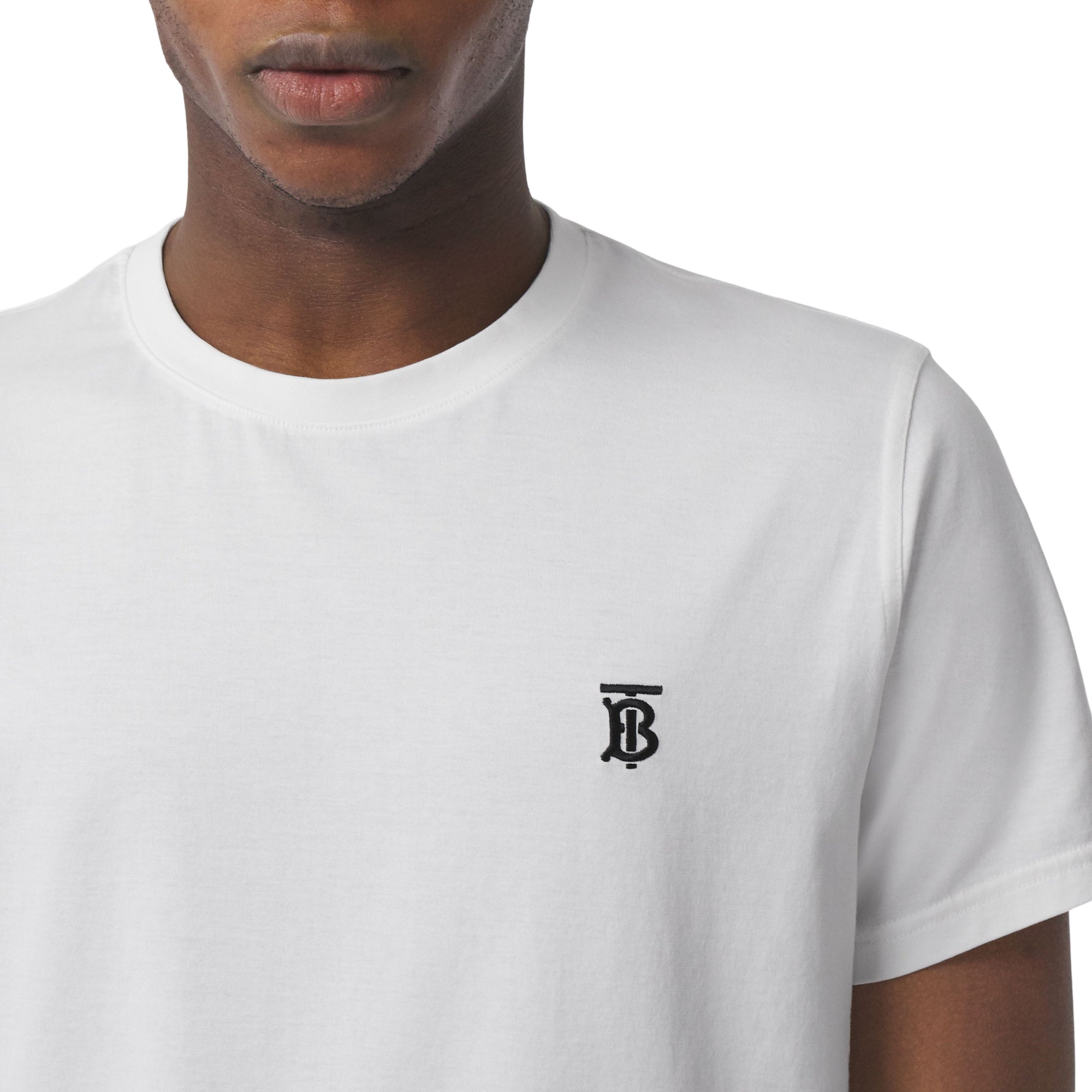 모노그램 모티프 코튼 티셔츠 화이트