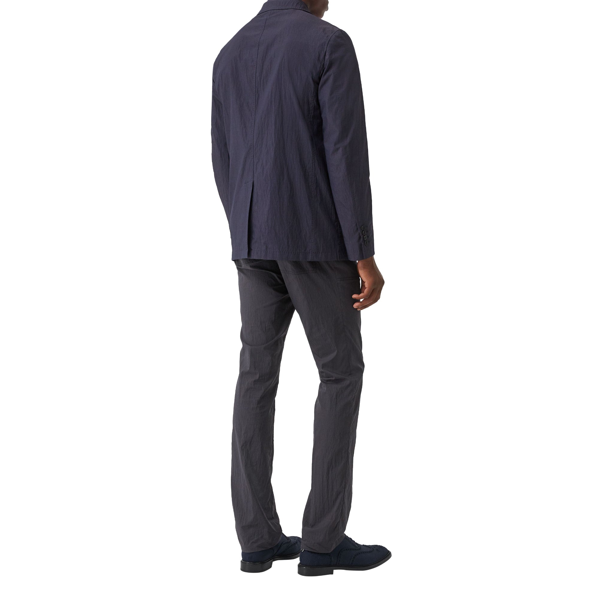 크링클 코튼 블렌드 테일러드 재킷 네이비