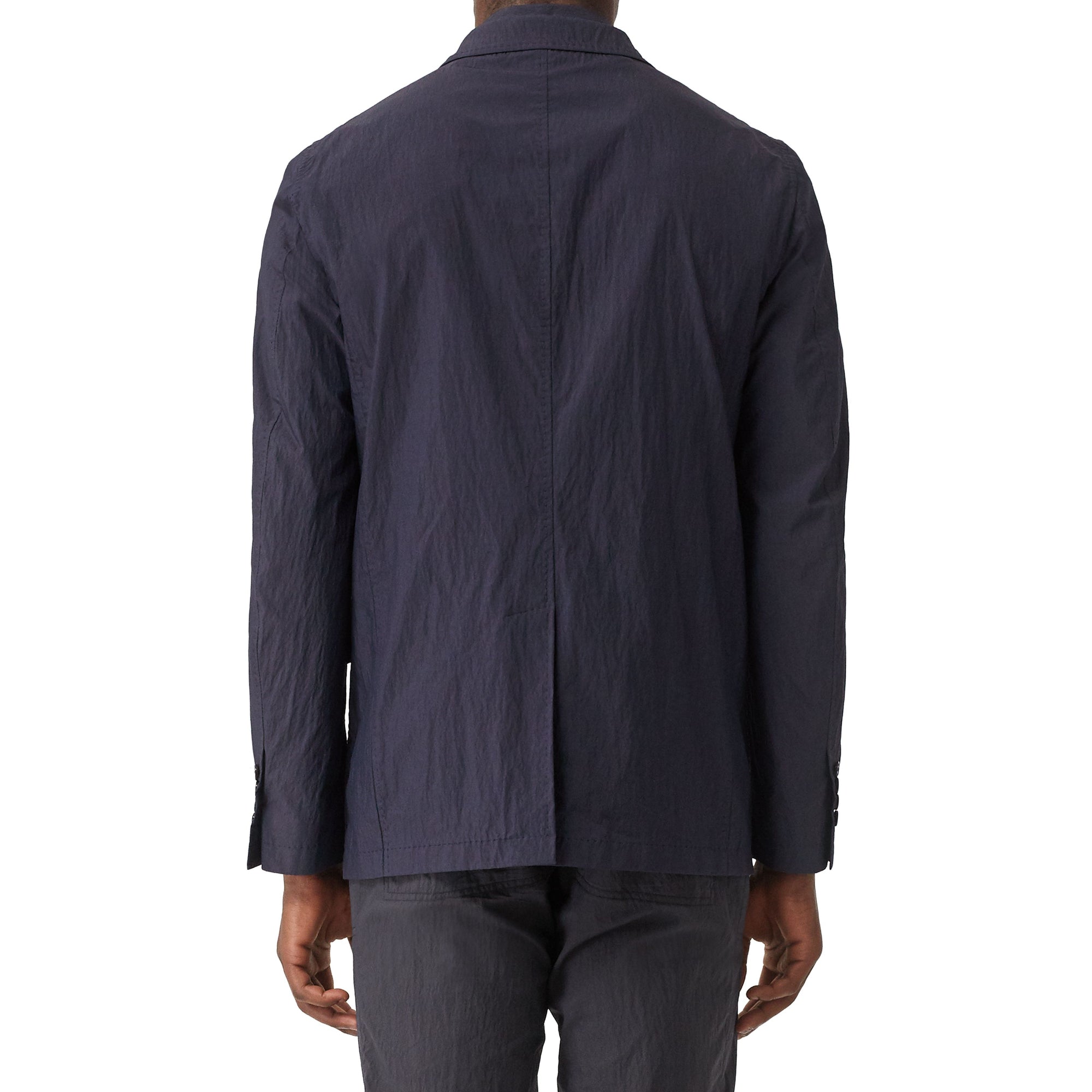 크링클 코튼 블렌드 테일러드 재킷 네이비