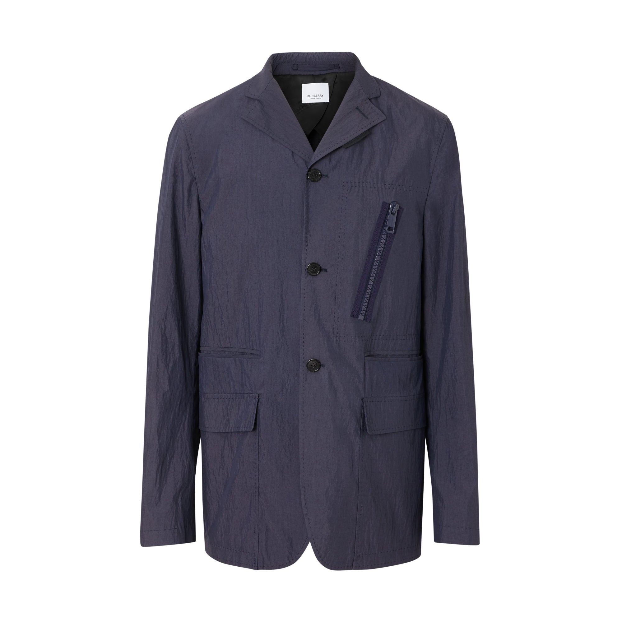 크링클 코튼 블렌드 테일러드 재킷 네이비