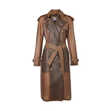 가죽 디테일 샤워프루프 트렌치코트 플랙시드