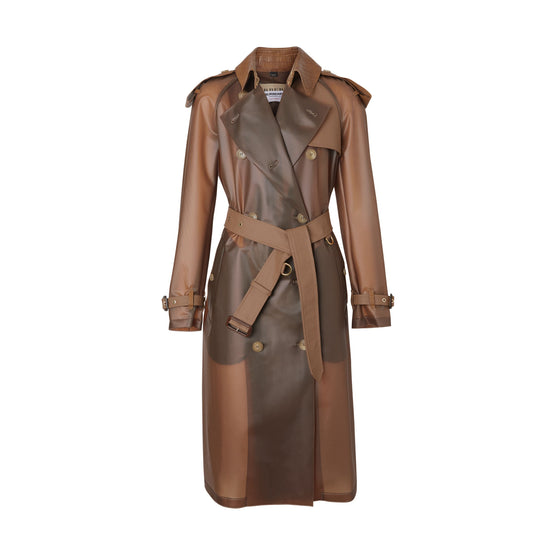 가죽 디테일 샤워프루프 트렌치코트 플랙시드