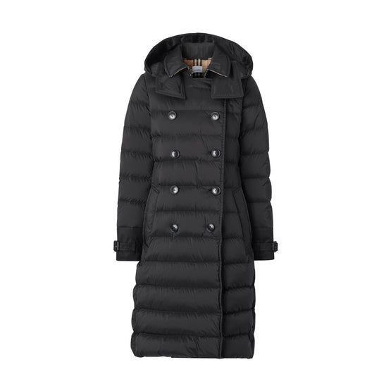 디태처블 후드 다운 코트 블랙