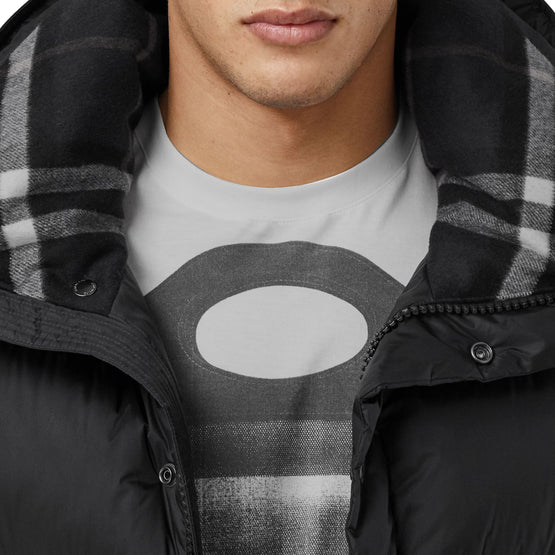 디태처블 슬리브 후드 패딩 재킷 블랙