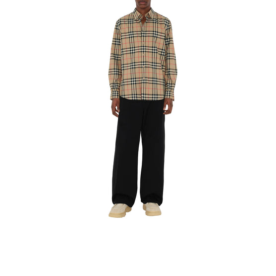 체크 코튼 셔츠 아카이브 베이지