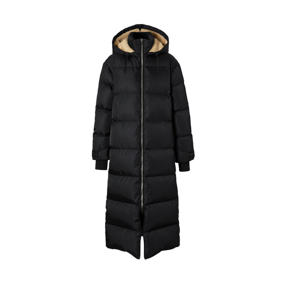 로고 디테일 패딩 코트 블랙