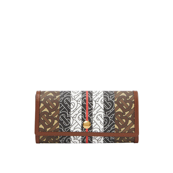 모노그램 스트라이프 장지갑 브라이들 브라운