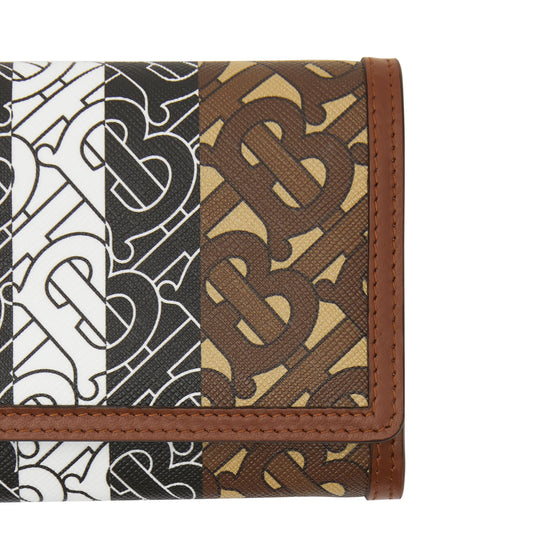 모노그램 스트라이프 장지갑 브라이들 브라운