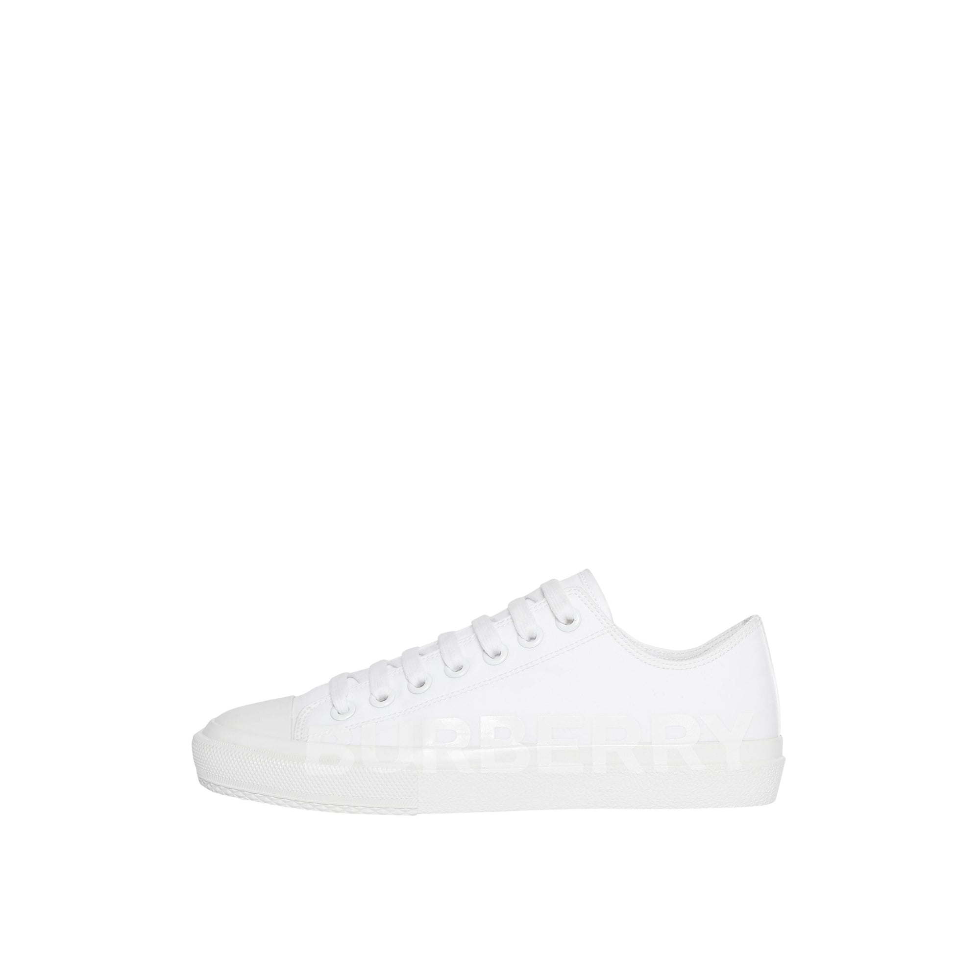 로고 프린트 코튼 개버딘 스니커즈 옵틱 화이트
