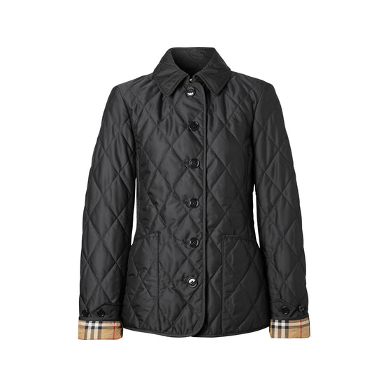 다이아몬드 퀼팅 체온조절 재킷 블랙