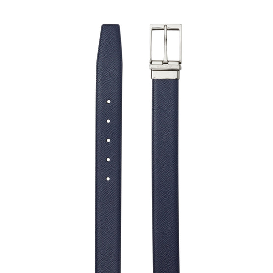 리버시블 그레이니 레더 벨트 리젠시 블루/블랙