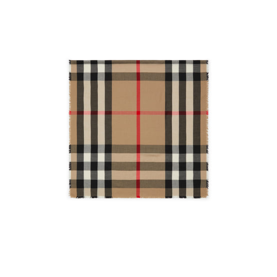 체크 캐시미어 스카프 아카이브 베이지