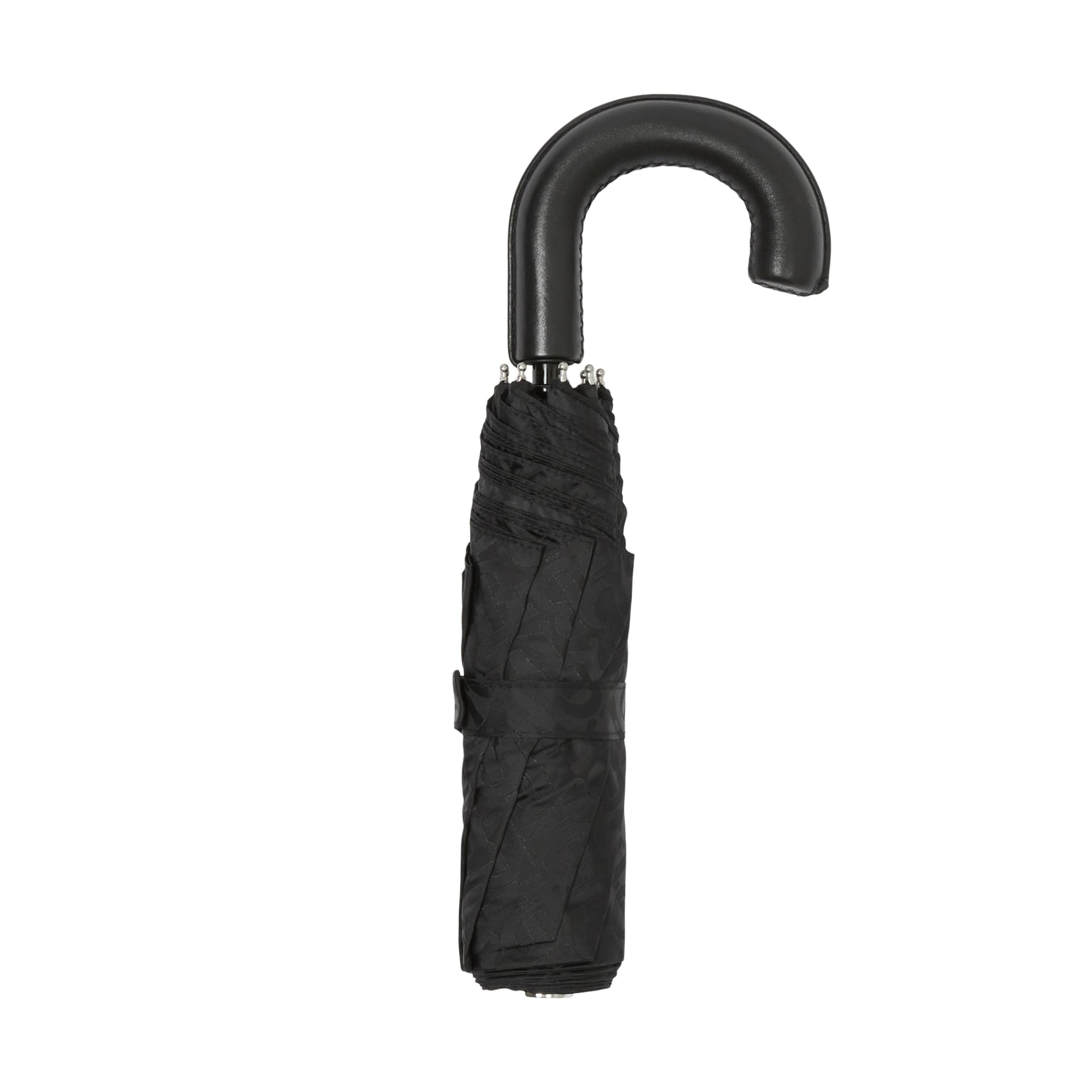 모노그램 프린트 접이 우산 블랙