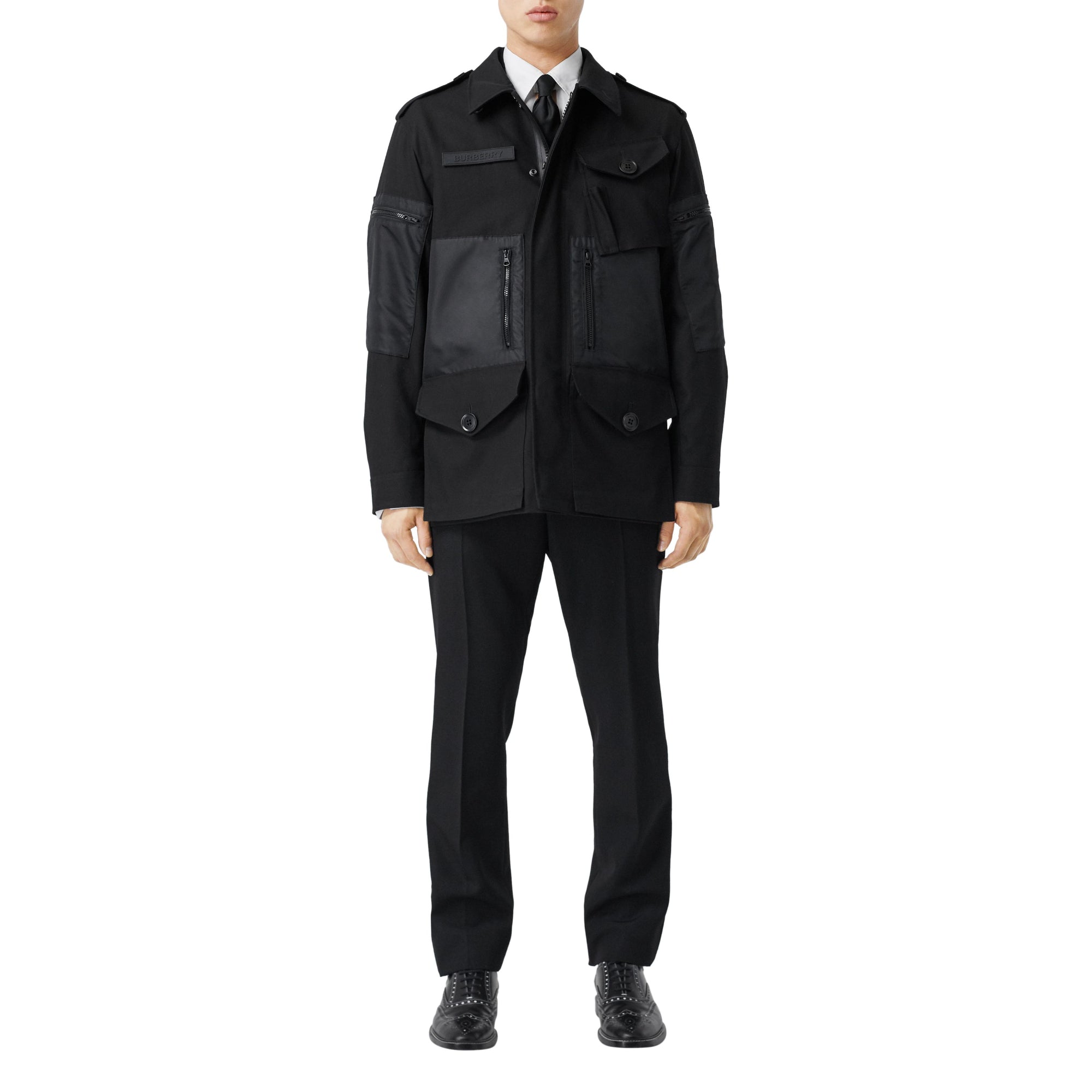 코튼 개버딘 필드 재킷 블랙
