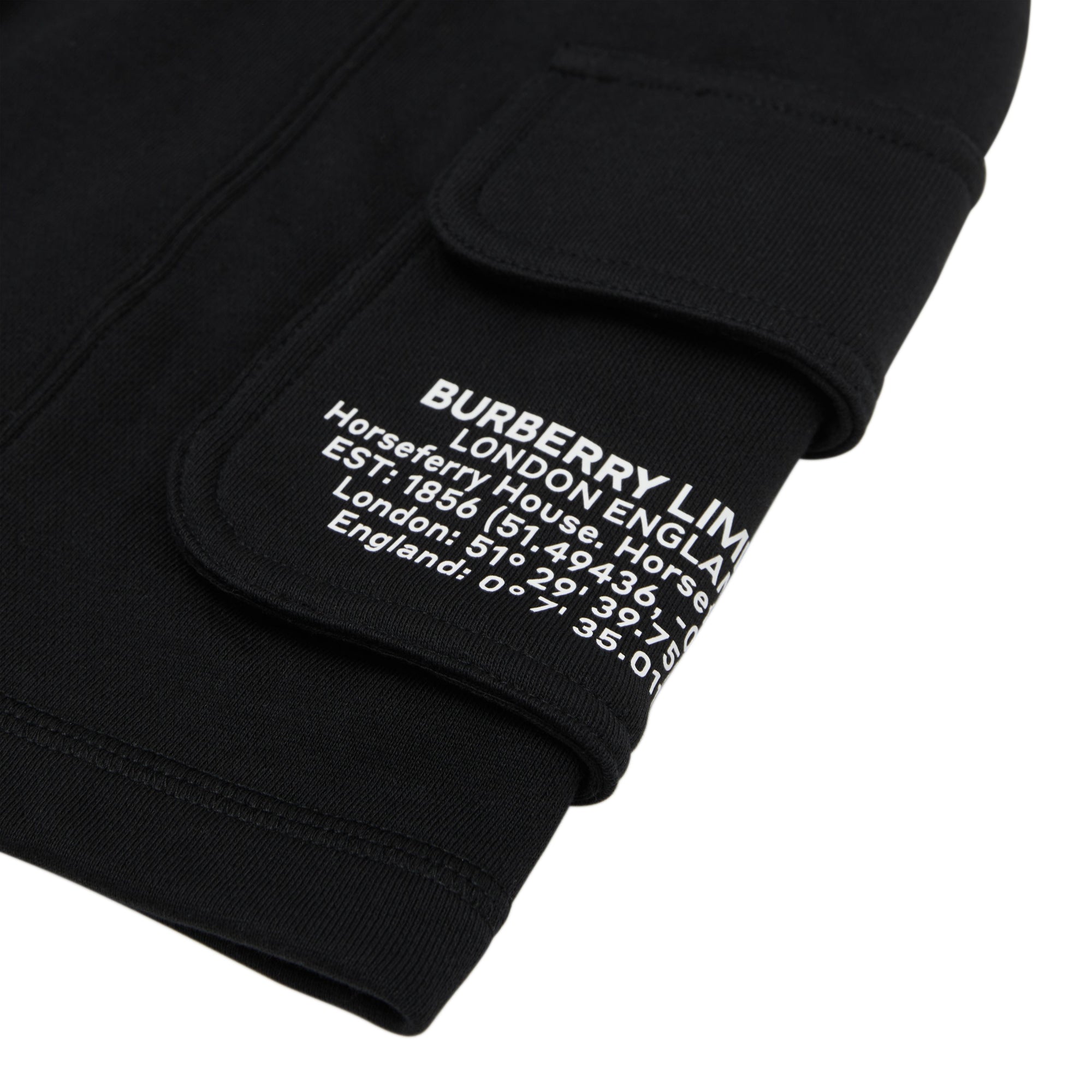 로케이션 프린트 코튼 드로스트링 쇼츠 블랙