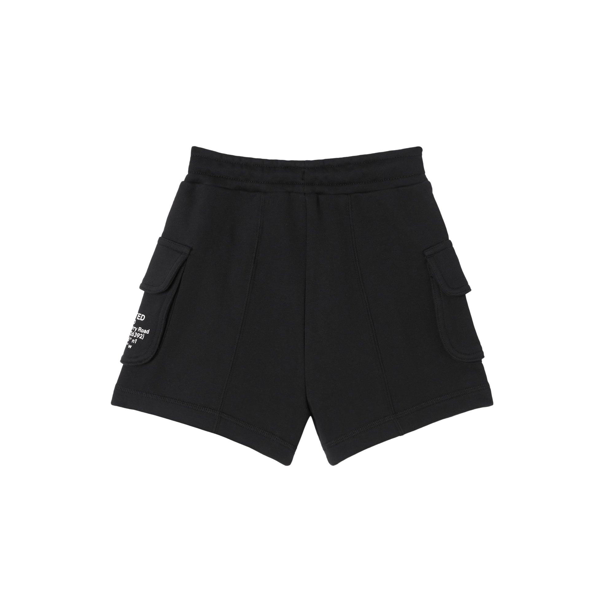 로케이션 프린트 코튼 드로스트링 쇼츠 블랙