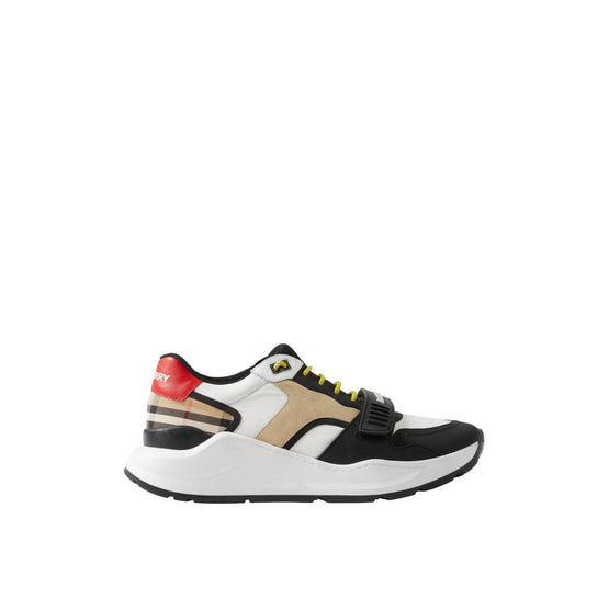 나일론 스웨이드 체크 스니커즈 아카이브 베이지