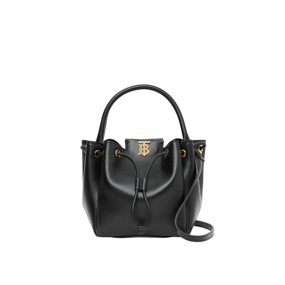 모노그램 모티프 레더 버킷 백 블랙