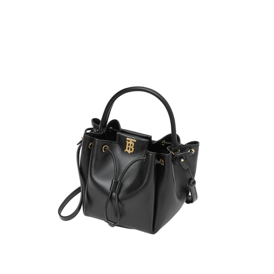 모노그램 모티프 레더 버킷 백 블랙