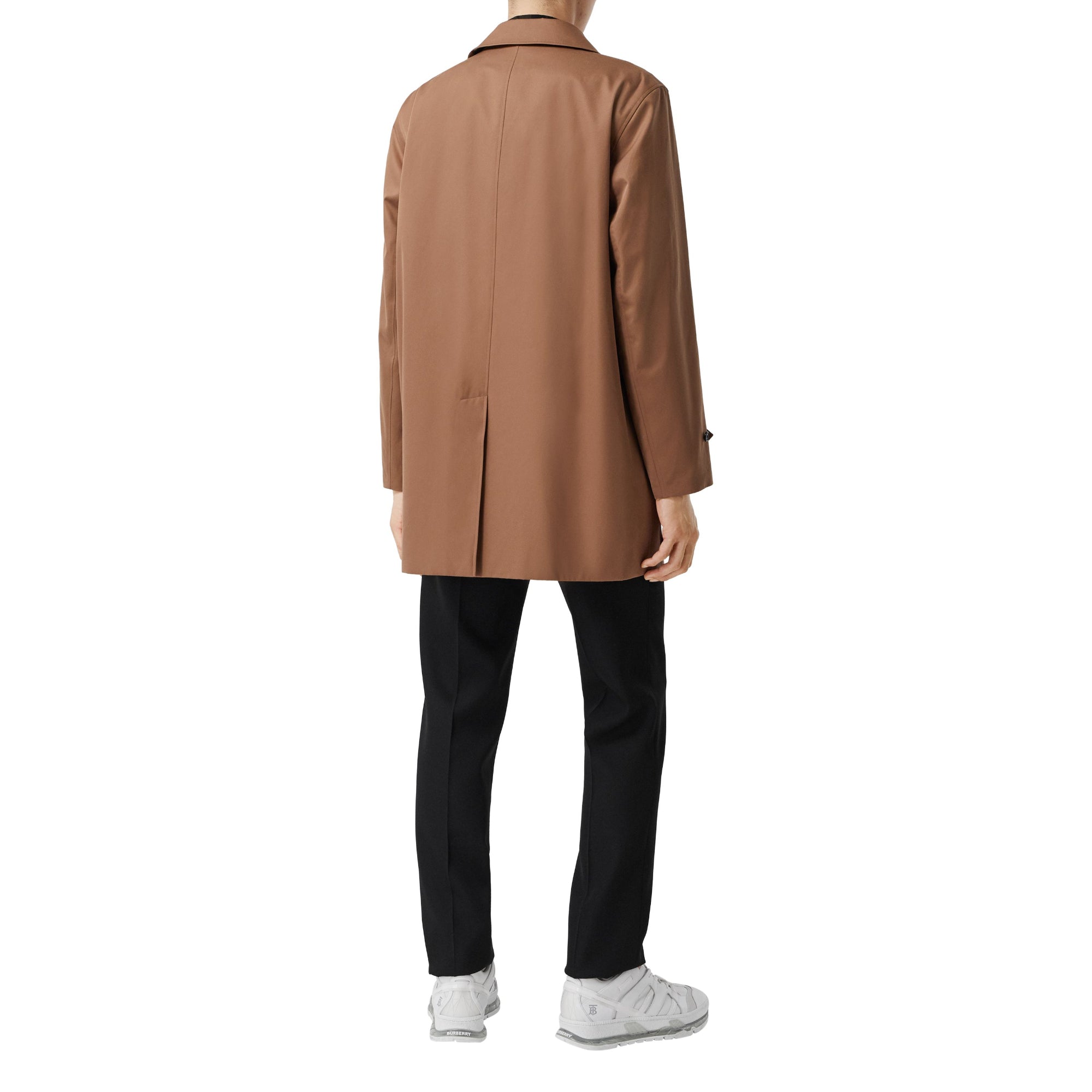 코튼 개버딘 카 코트 더스티 캐러멜