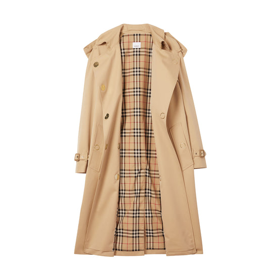 프레스 스터드 디테일 오가닉 코튼 트렌치코트 허니