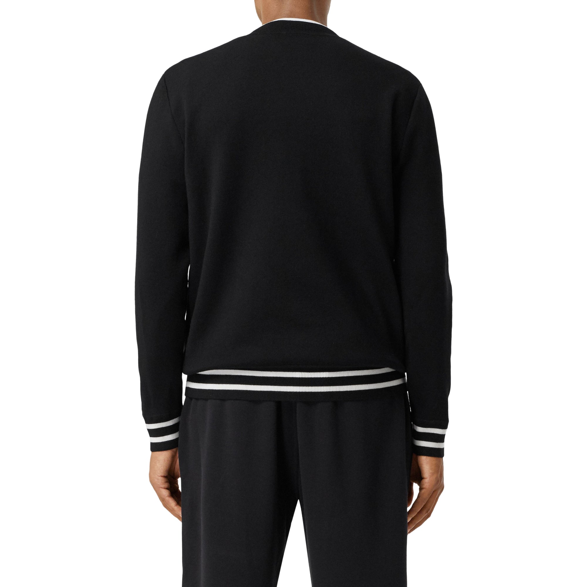 로고 그래픽 프린트 테크니컬 울 스웨터 블랙